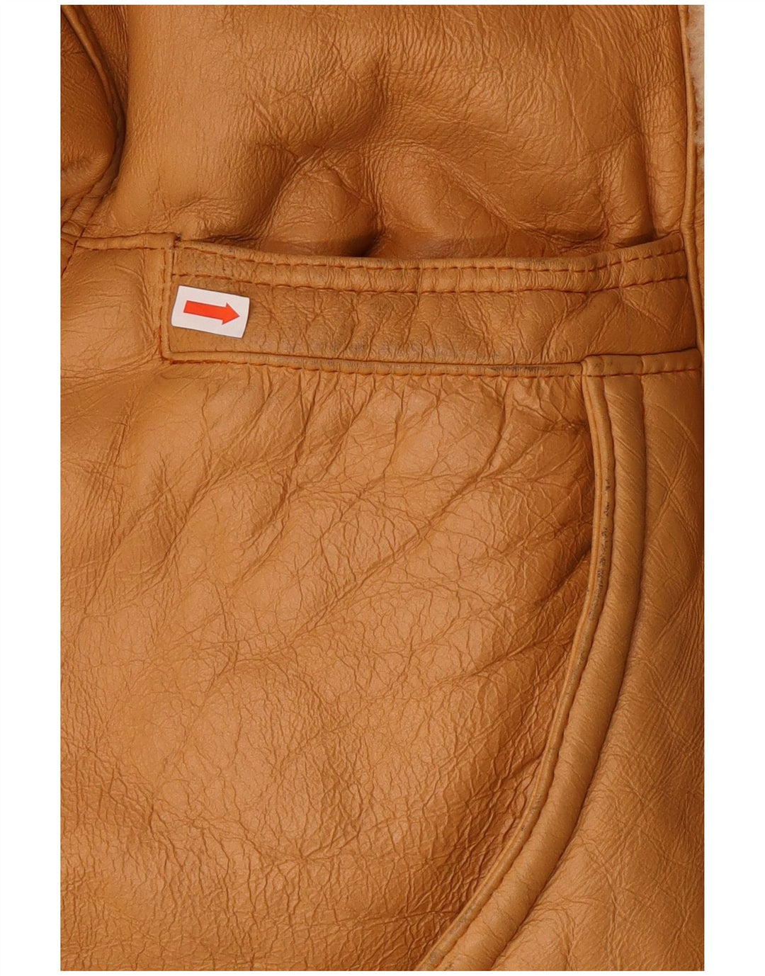 Jaqueta masculina vintage de shearling IT 52 XL marrom shearling