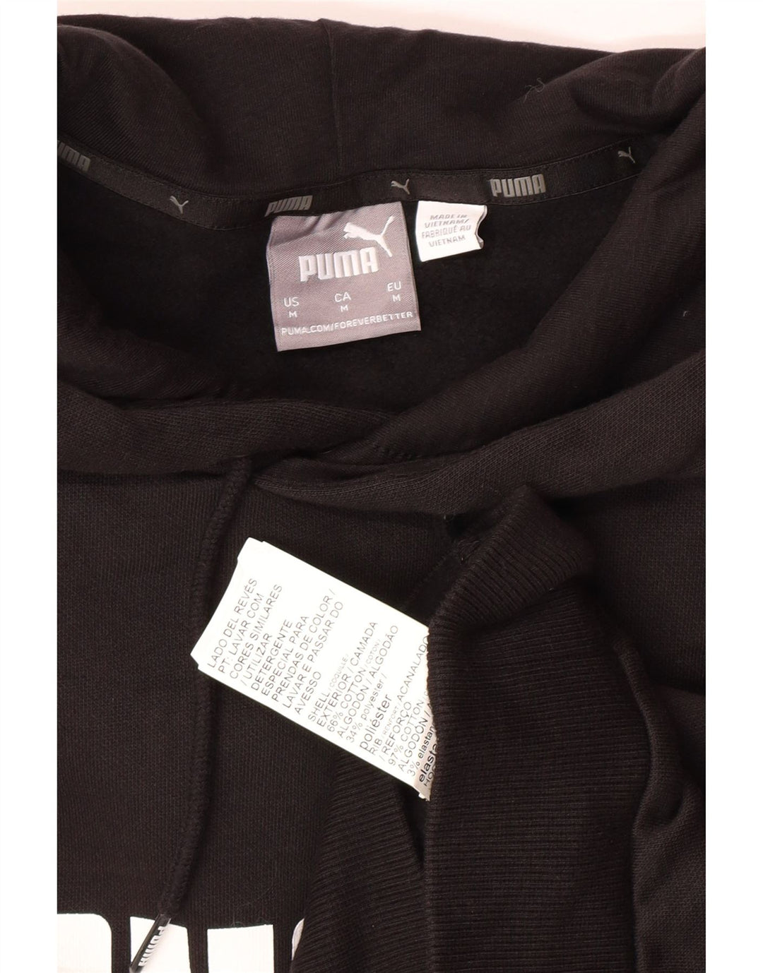 PUMA Mens Graphic Hoodie Jumper Médio Algodão Preto