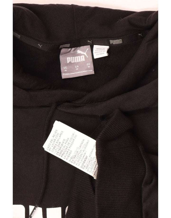PUMA Mens Graphic Hoodie Jumper Médio Algodão Preto
