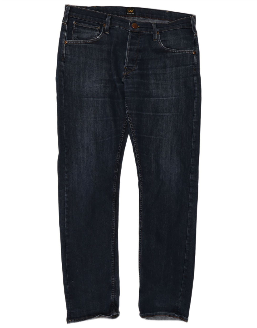 Lee Mens Daren Straight Jeans W36 L34 Azul Algodão
