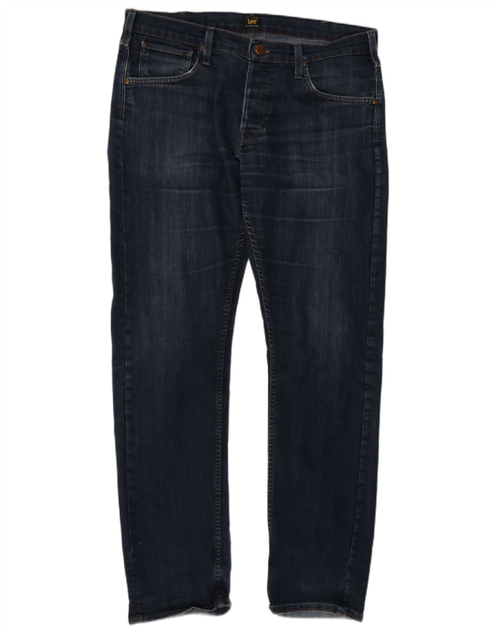 Lee Mens Daren Straight Jeans W36 L34 Azul Algodão