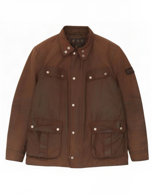 Jaqueta masculina de algodão encerado Barbour Reino Unido 40 grande marrom