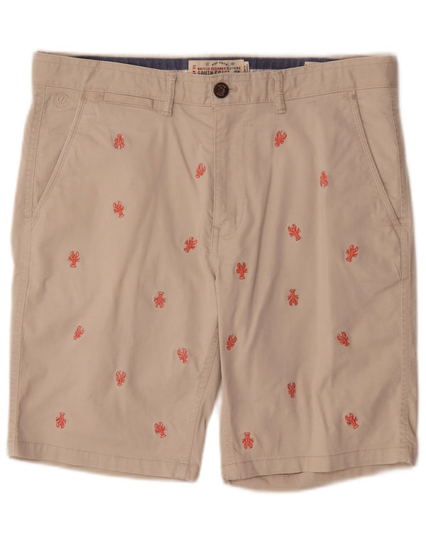 Superdry Mens Chino Shorts W34 Grande Algodão Manchado Bege