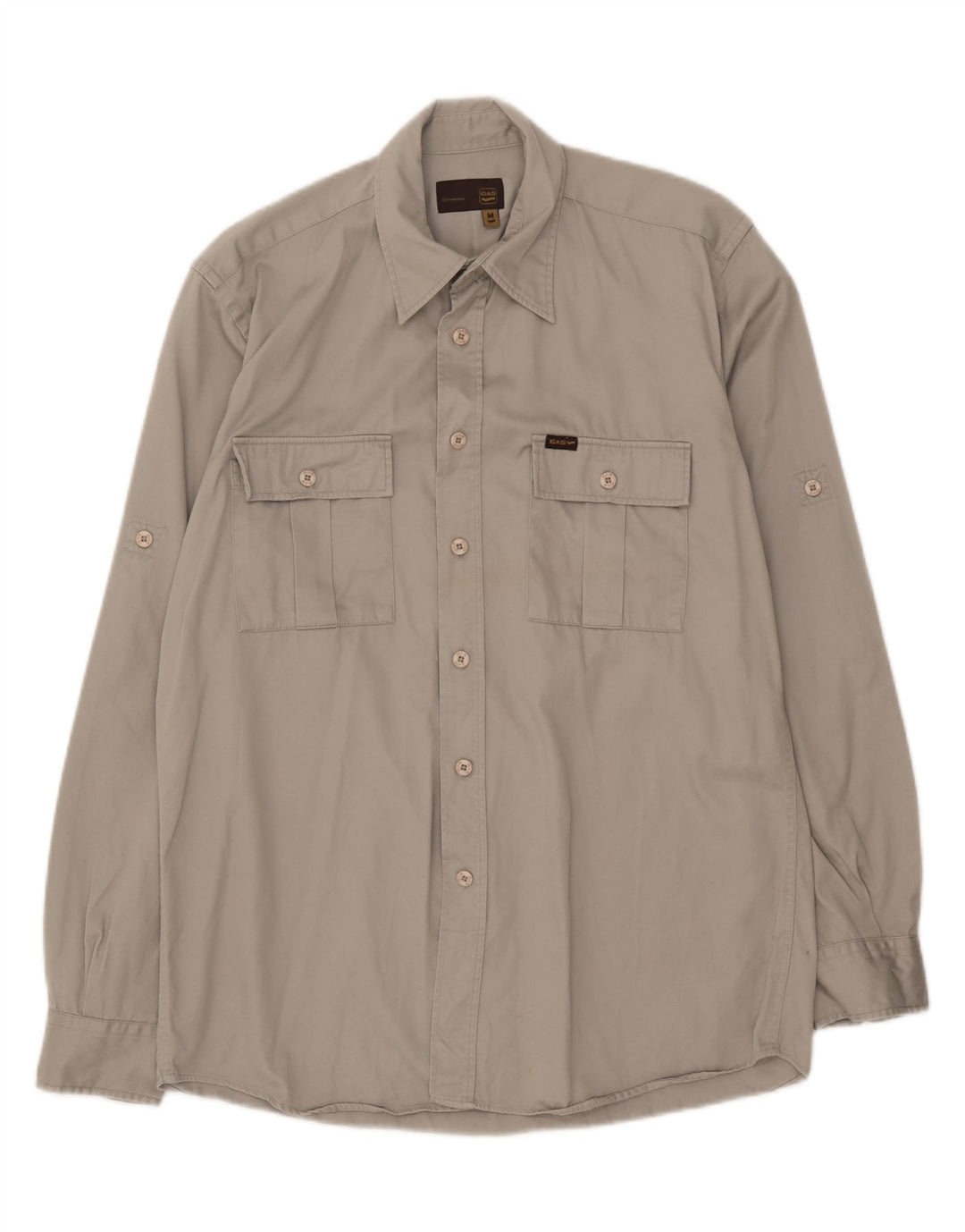 GAS Mens Shirt Medium Grey Cotton Vintage Gas and Second-Hand Gas from Messina Hembry 