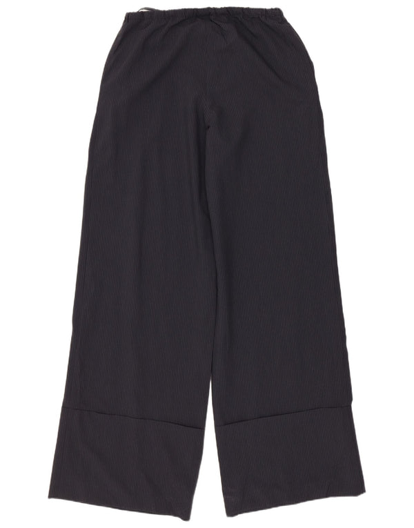 Zara Calça feminina de perna larga pequena W26 L30 listra cinza