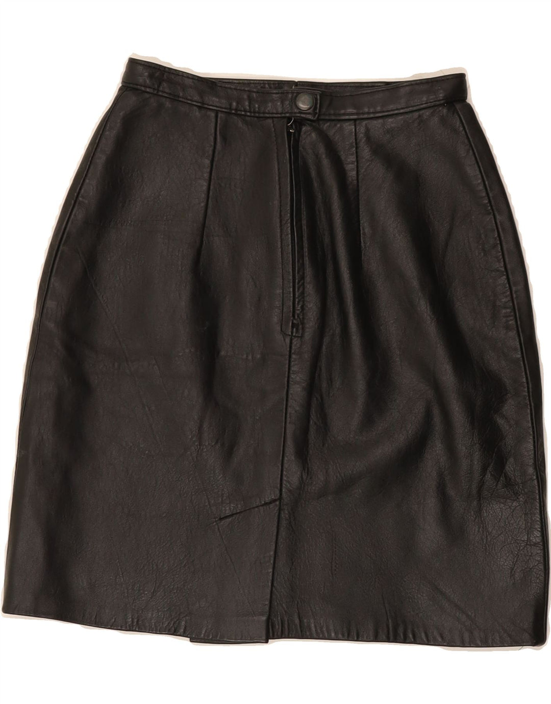 VINTAGE Womens Leather Skirt W22 2XS Black Vintage Vintage and Second-Hand Vintage from Messina Hembry 