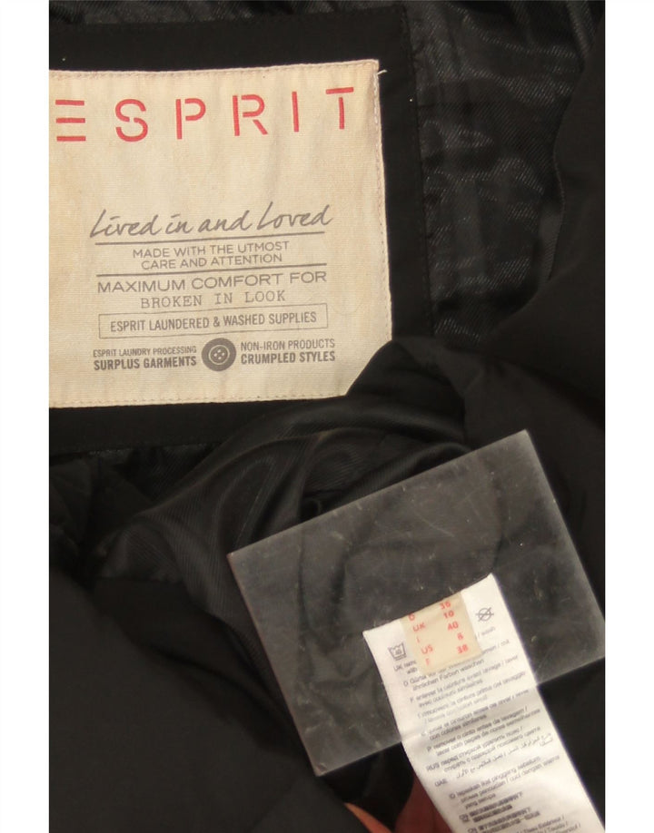 Jaqueta feminina acolchoada com capuz e capuz Esprit UK 10 poliéster preto pequeno