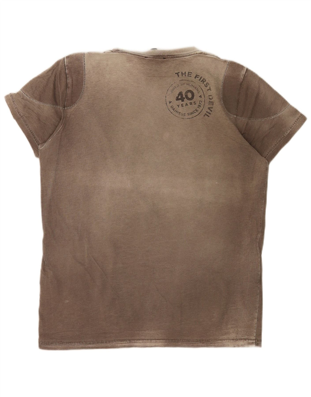 Camiseta gráfica masculina Dainese Top médio de algodão marrom