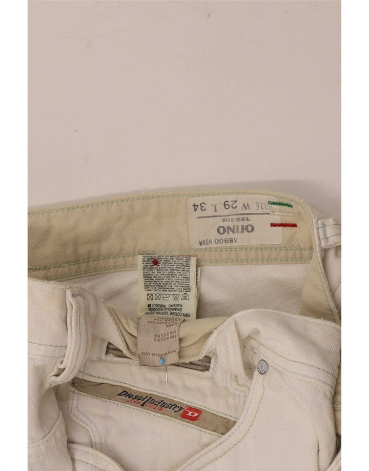 Diesel Mens Onijo Straight Jeans W29 L34 Algodão Branco