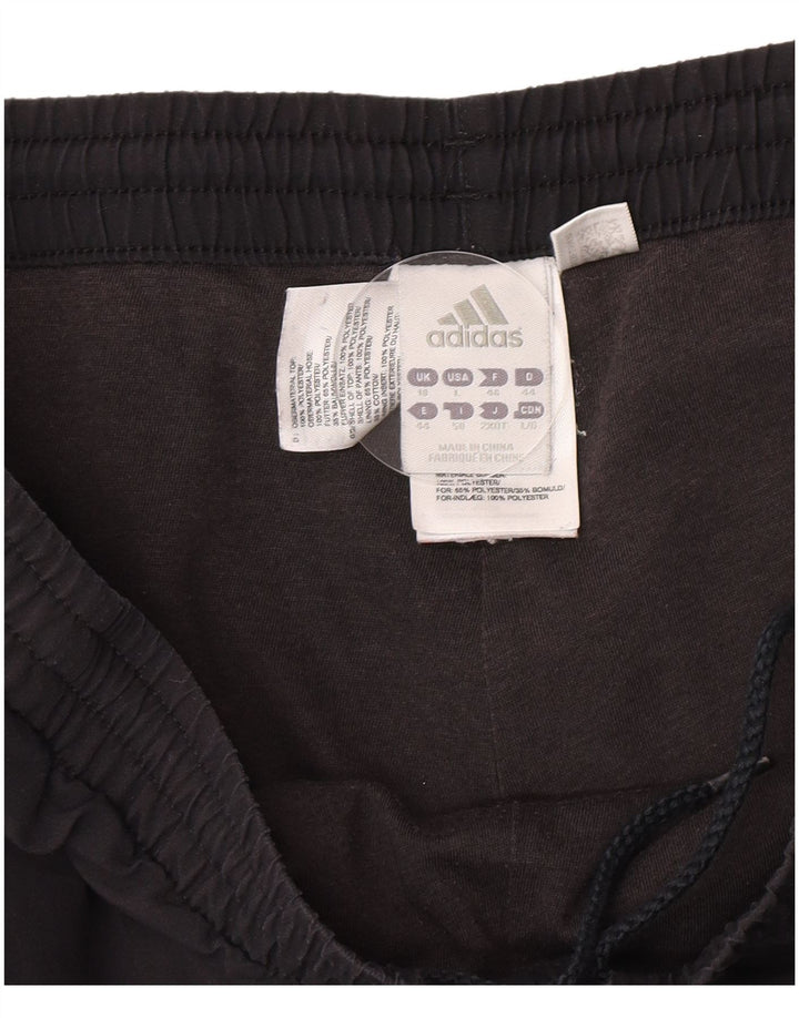 Calças de treino femininas Adidas UK 18 XL preto poliéster