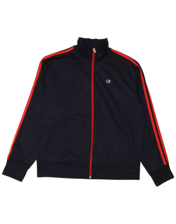 CHAMPION Mens Treino Top Jacket XL Azul Marinho Colourblock Poliéster