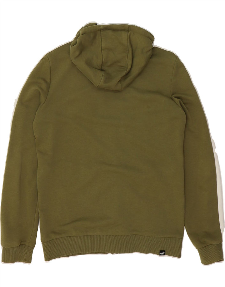 PUMA Boys Zip Hoodie Sweater 13-14 Years XL  Green Colourblock Vintage Puma and Second-Hand Puma from Messina Hembry 
