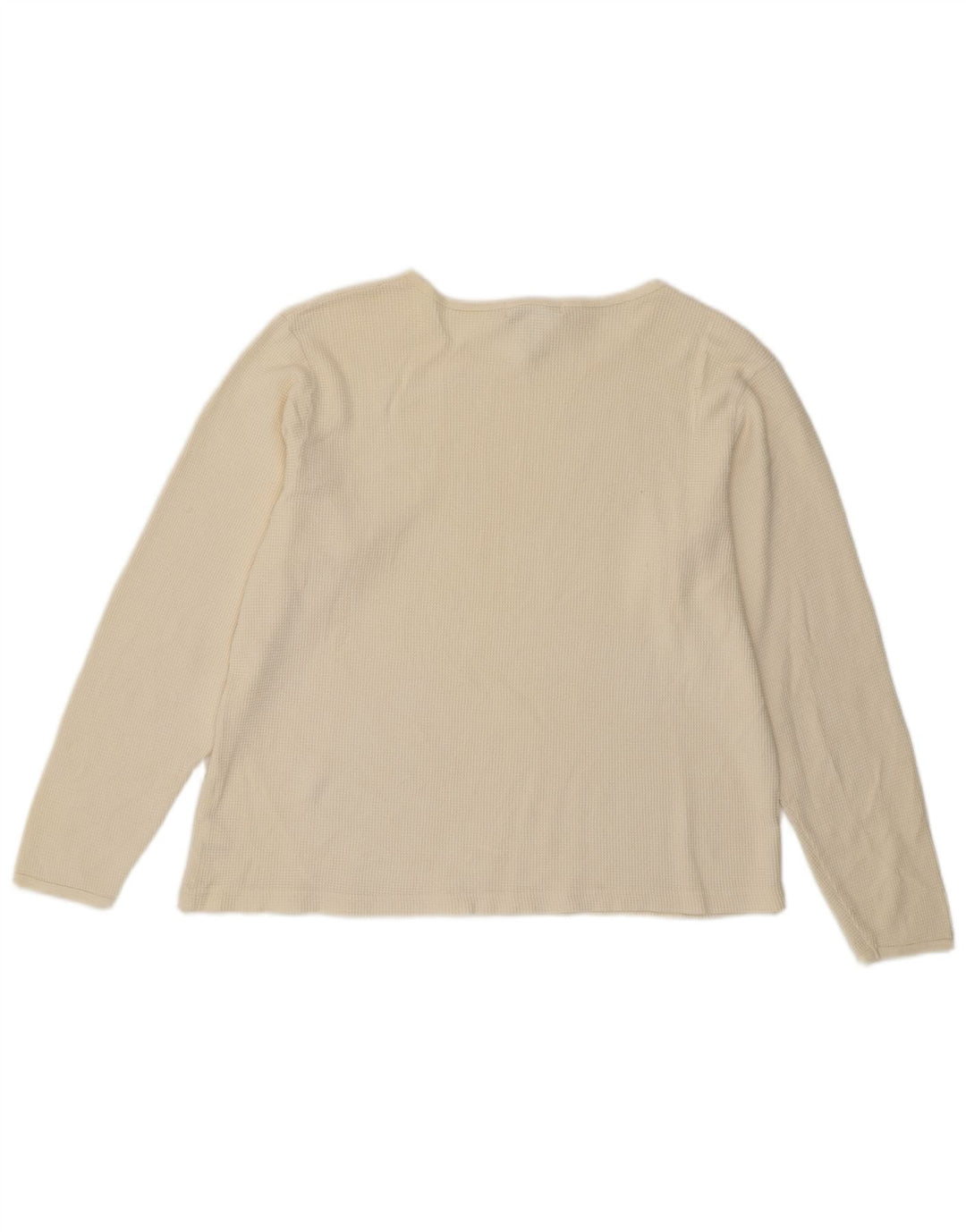 EDDIE BAUER Top feminino manga comprida UK 16 grande algodão branco
