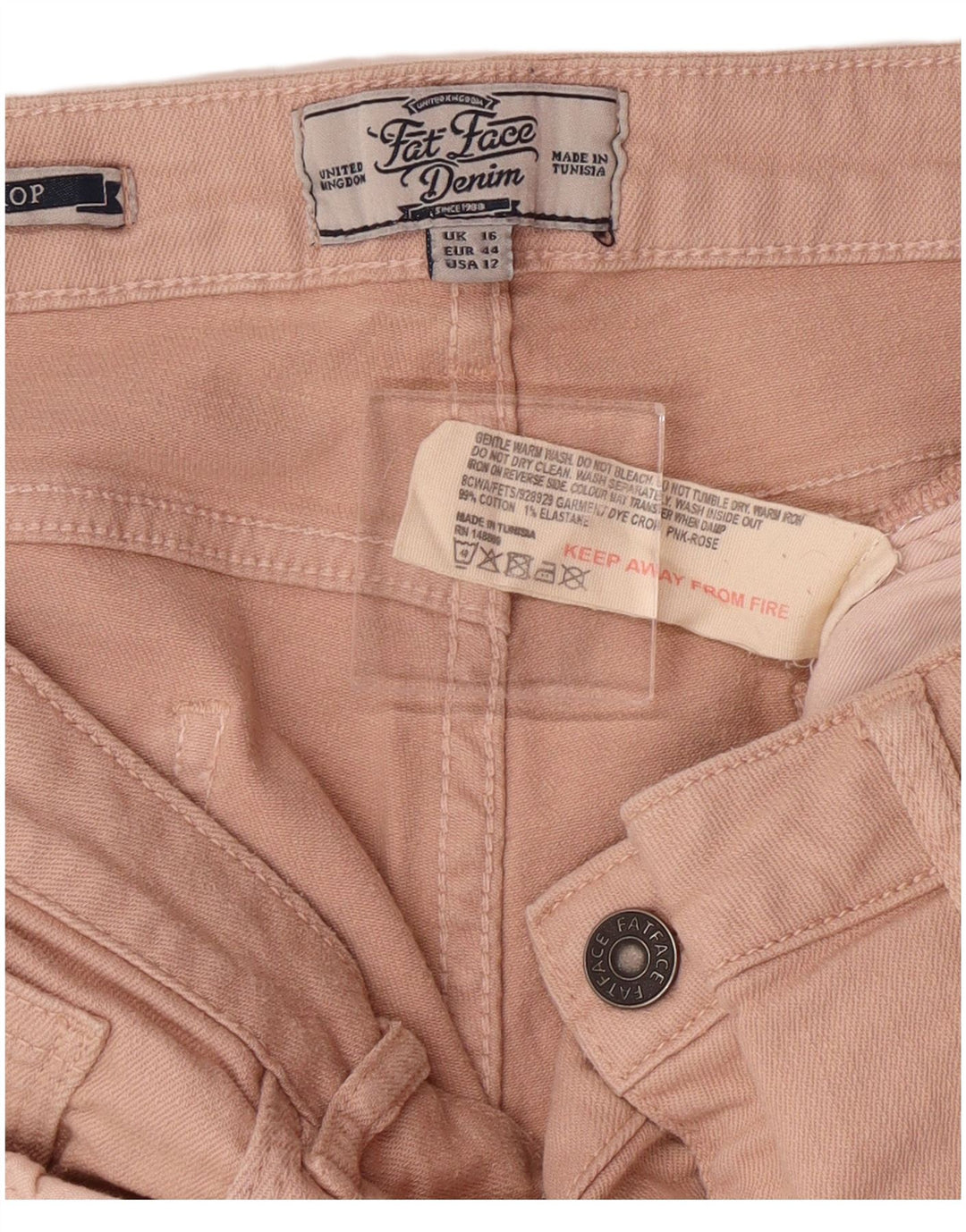 Calça jeans feminina FAT FACE UK 16 grande W34 L23 algodão rosa