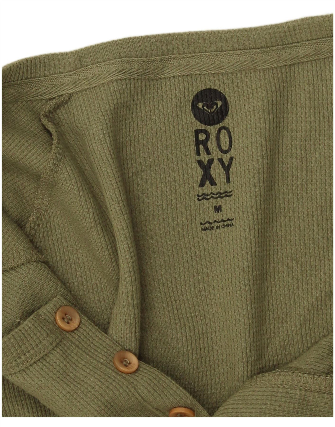 Top feminino Roxy manga 3/4 UK 14 poliéster cáqui médio