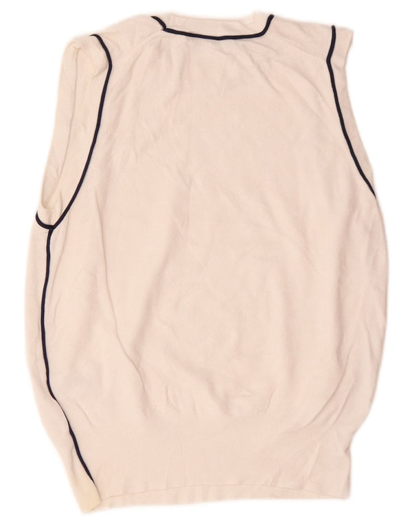 Zara Womens Vest Tank Top UK 12 Médio Branco Viscose