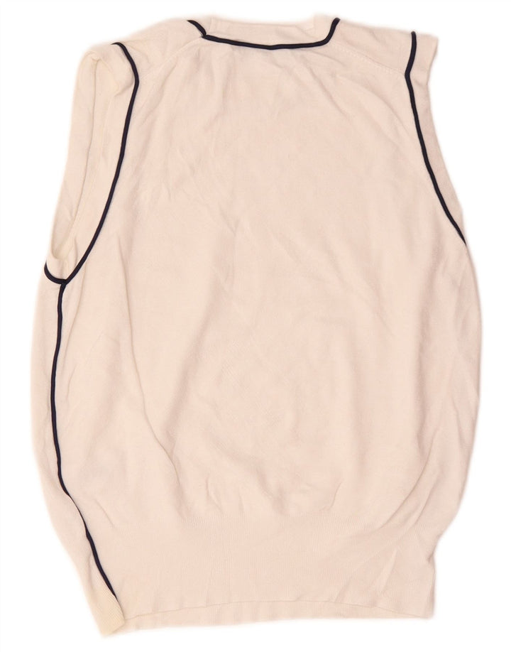 Zara Womens Vest Tank Top UK 12 Médio Branco Viscose