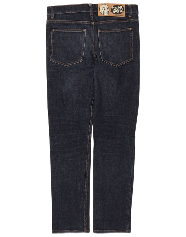 CHEAP MONDAY Mens Slim Jeans W32 L31 Navy Blue Cotton