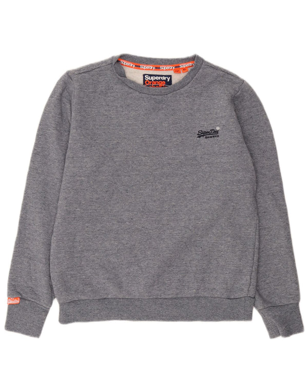 Superdry moletom masculino jumper XL algodão manchado azul