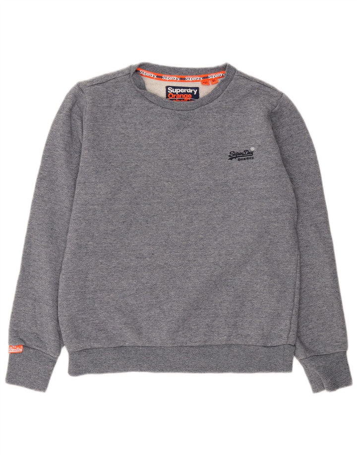 Superdry moletom masculino jumper XL algodão manchado azul