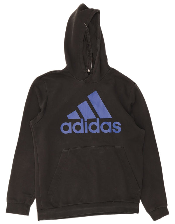 Adidas Mens Graphic Hoodie Jumper UJ 42/44 Grande Algodão Preto