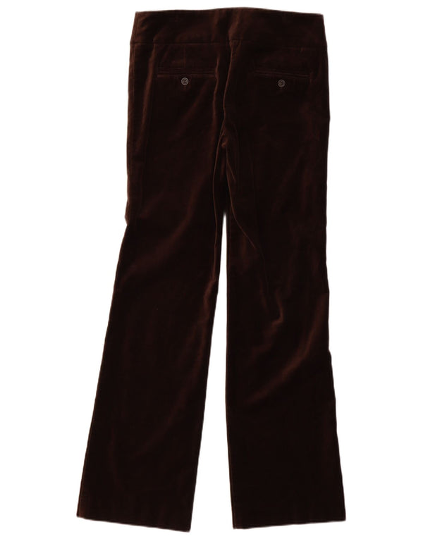 Calça casual feminina Monsoon Bootcut veludo Reino Unido 8 pequena W32 L32 marrom