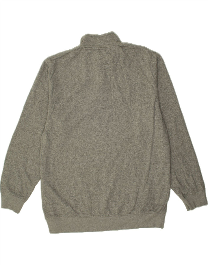 IZOD Mens Salt Water Button Neck Sweatshirt Jumper XL Grey Cotton Vintage Izod and Second-Hand Izod from Messina Hembry 