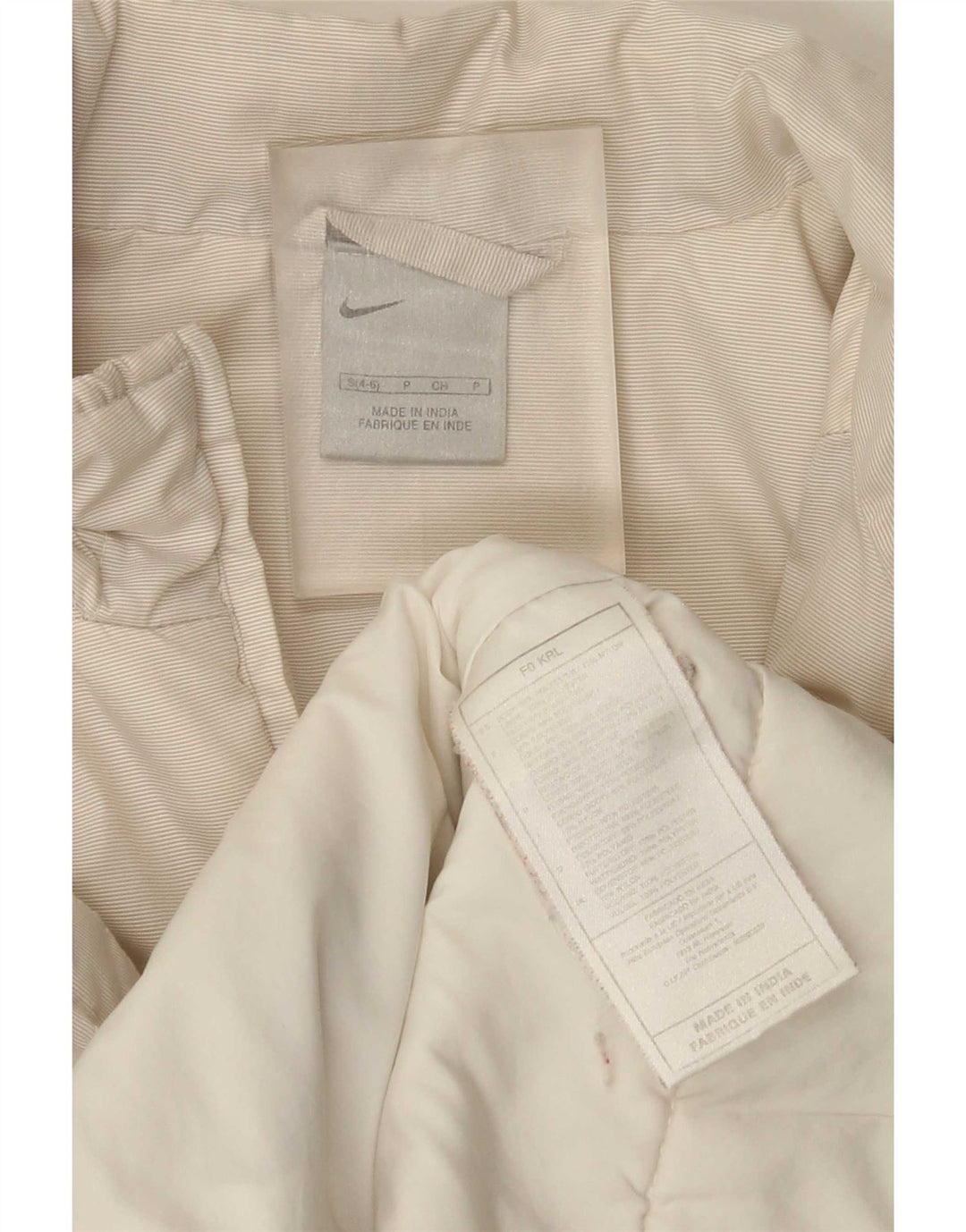 Jaqueta Nike Feminina Oversized Acolchoada US 4/6 Pequena Bege Poliéster