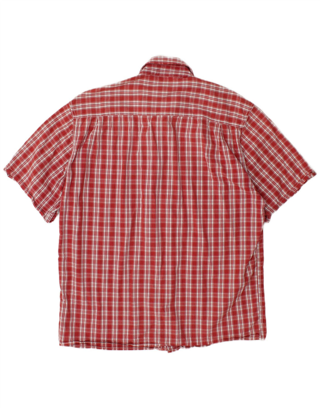 Camisa masculina de manga curta WRANGLER grande algodão xadrez vermelho