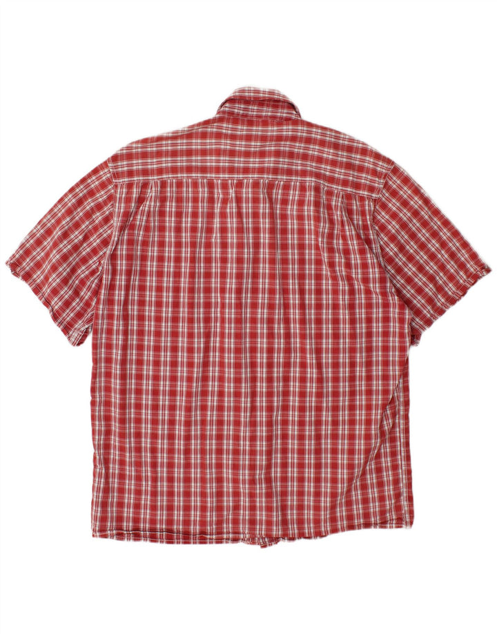 Camisa masculina de manga curta WRANGLER grande algodão xadrez vermelho