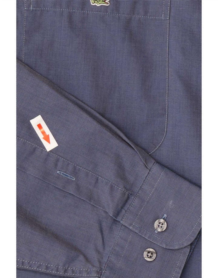 Camisa masculina Lacoste tamanho 43 algodão azul grande