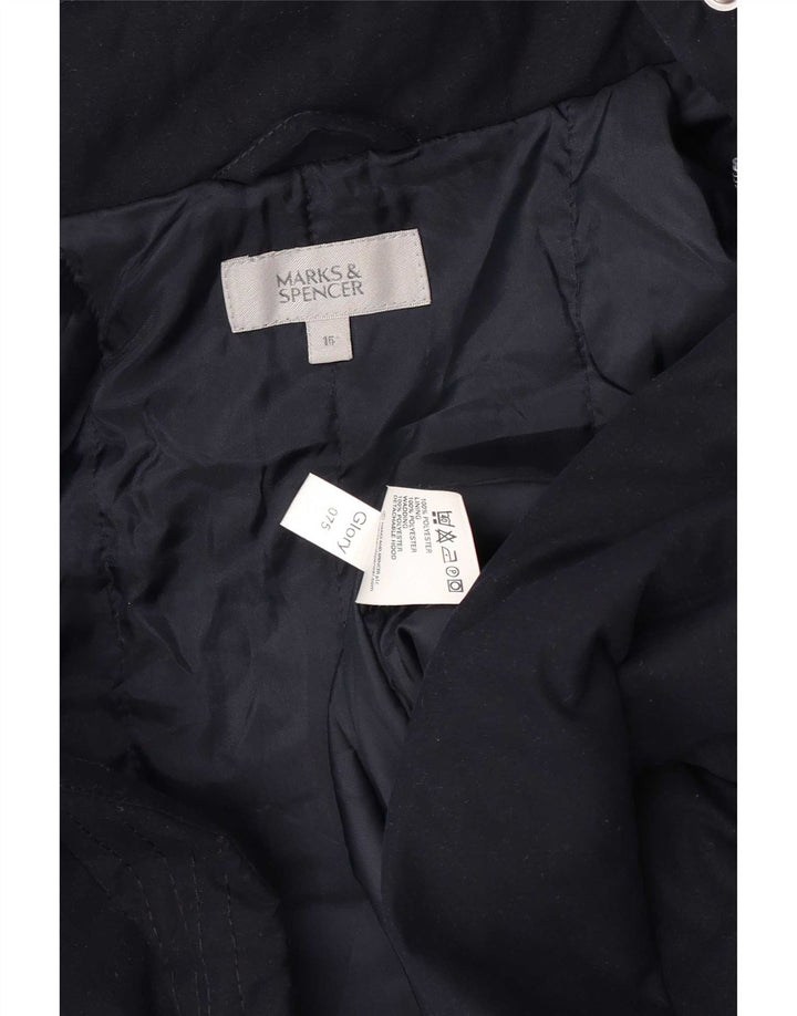 Jaqueta corta-vento feminina com capuz Marks & Spencer Reino Unido 16 grande azul marinho