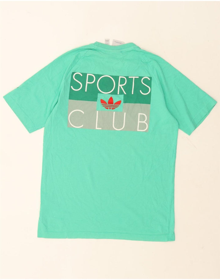 Adidas Mens Graphic T-Shirt Top Pequeno Algodão Turquesa