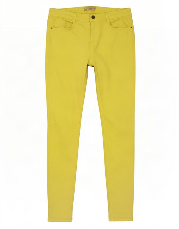 Calça feminina casual Zara Trafaluc skinny EU 42 grande W32 L32 amarelo