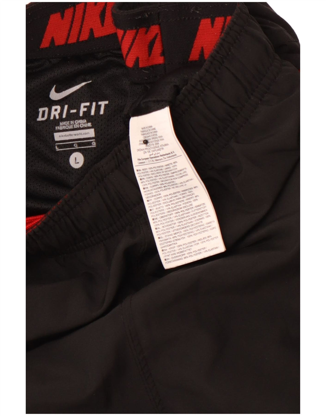 Shorts esportivos masculinos NIKE grande poliéster colorblock preto