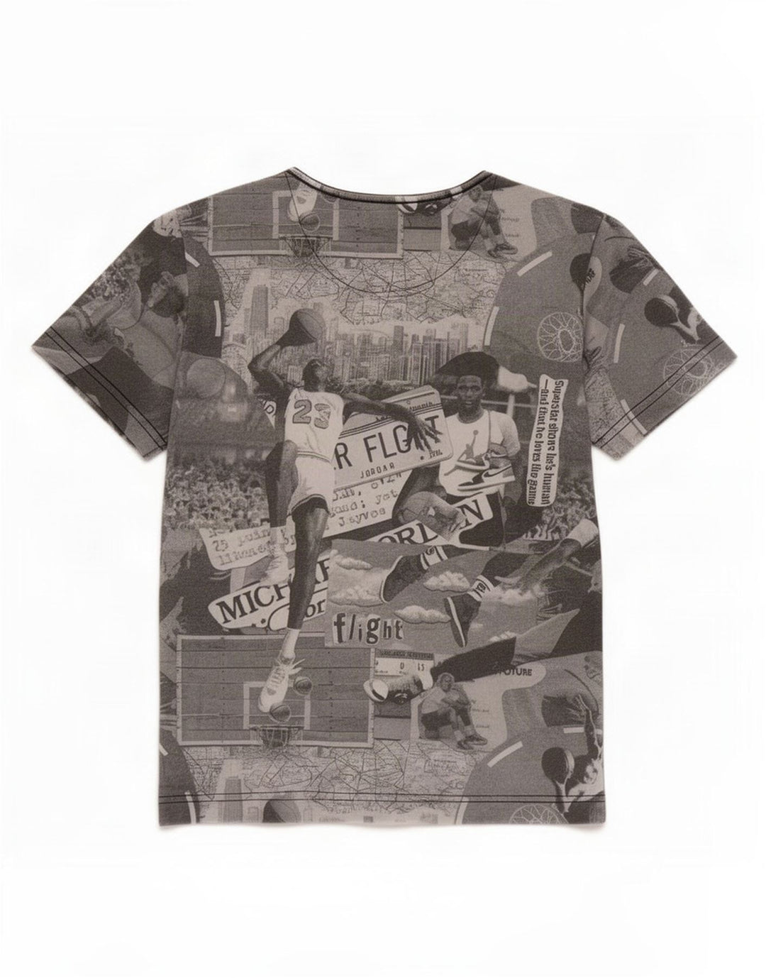 Camiseta Jordan Boys Graphic Top 10-11 Anos Cinza Médio Patchwork Algodão