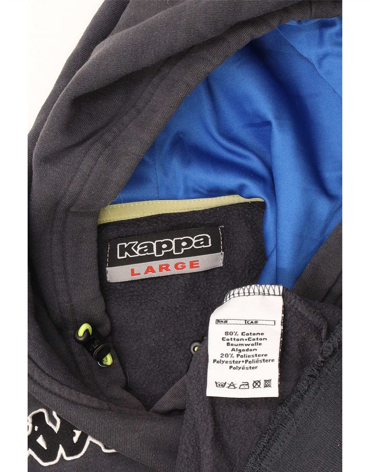 Kappa moletom com capuz masculino grande algodão azul marinho