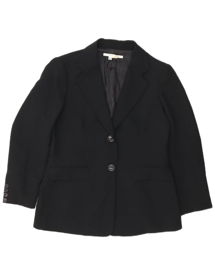 Jaqueta blazer feminina Zara com 2 botões EU 44 XL preto poliéster