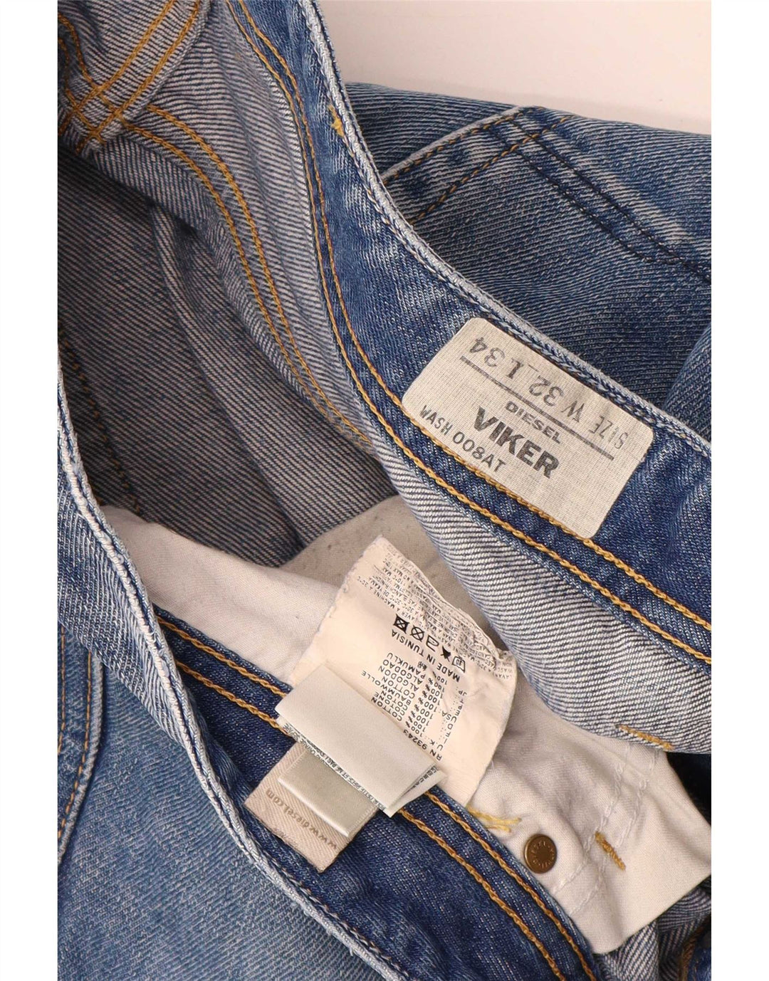 Diesel Masculino Viker Straight Jeans W32 L34 Azul Algodão