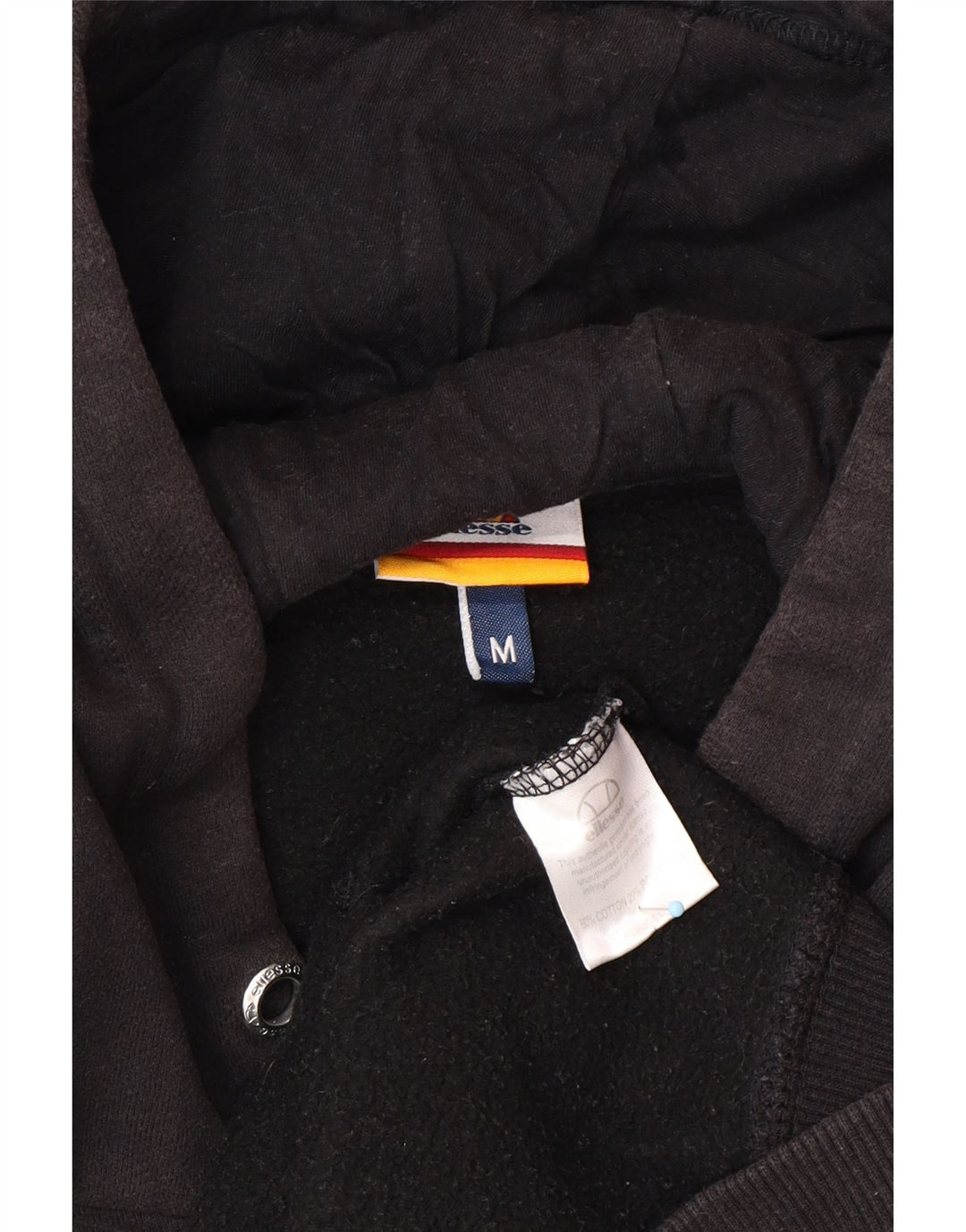 ELLESSE moletom com capuz gráfico masculino médio algodão preto