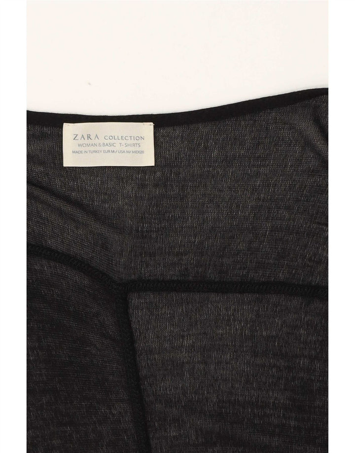 Zara Suéter feminino oversized longline aberto cardigan Reino Unido 14 médio preto