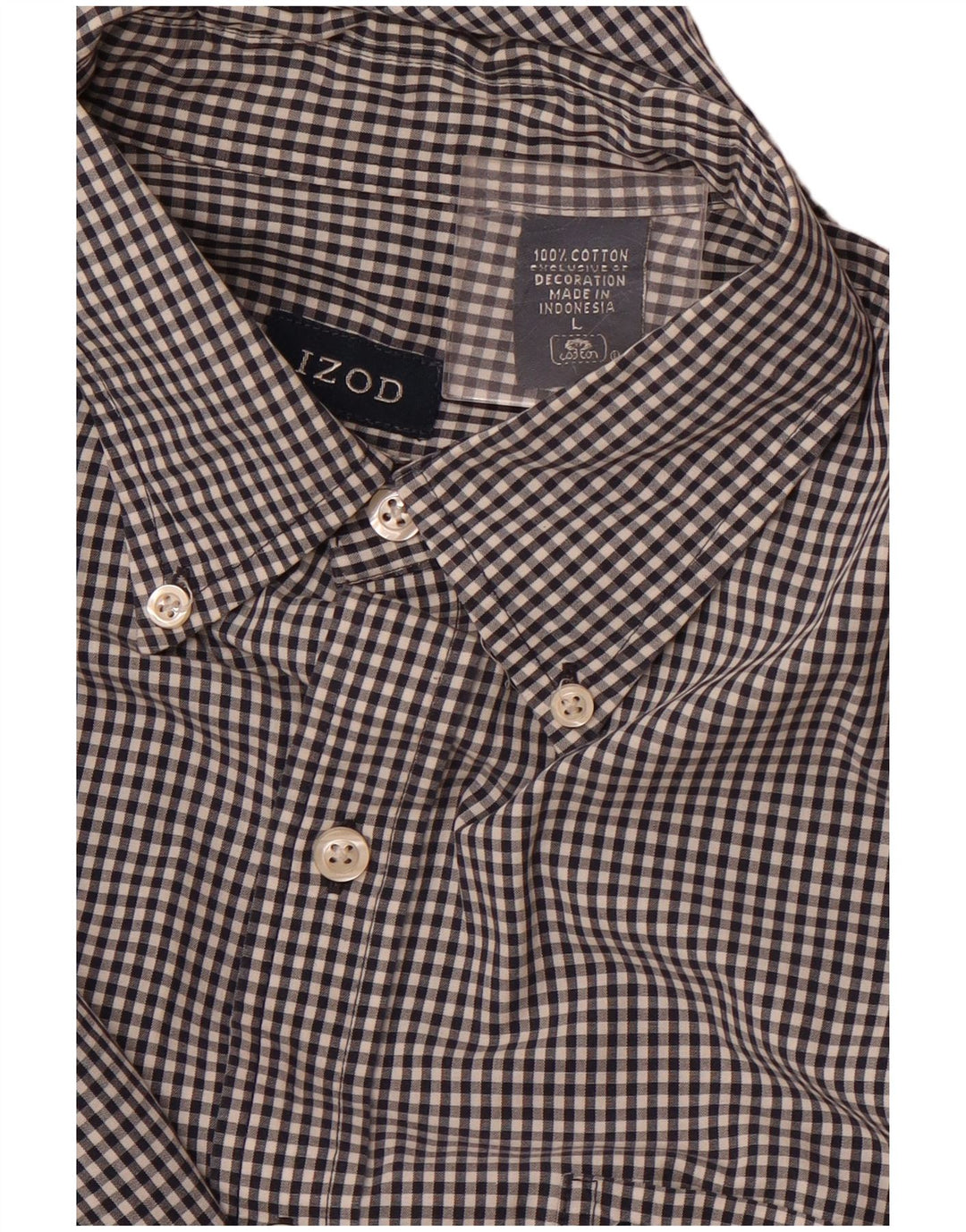 Camisa masculina IZOD grande algodão guingão azul marinho