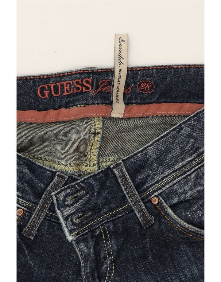 Guess Jeans feminino regular reto W28 L27 algodão azul marinho