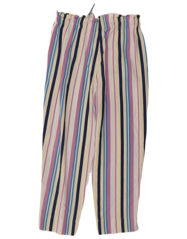 Calça feminina Benetton cortada média W30 L26 listrada multicolorida