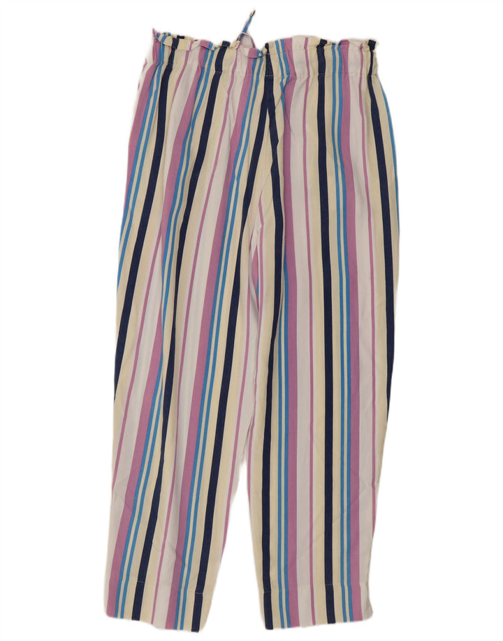 Calça feminina Benetton cortada média W30 L26 listrada multicolorida