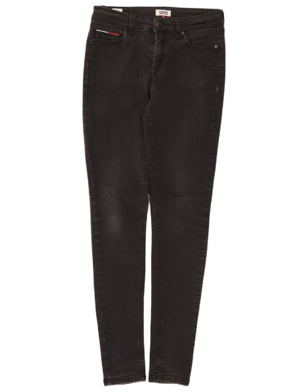Jeans skinny de cintura média feminino Tommy Hilfiger W28 L32 algodão preto