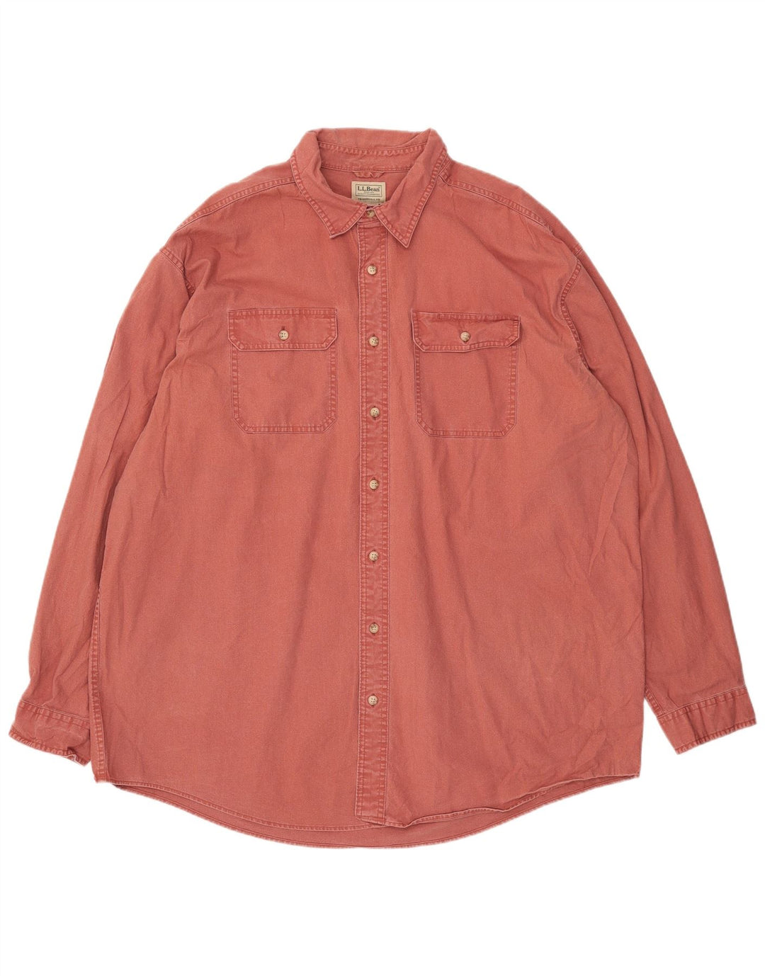 Camisa masculina alta tradicional L.L.BEAN 2XL algodão vermelho