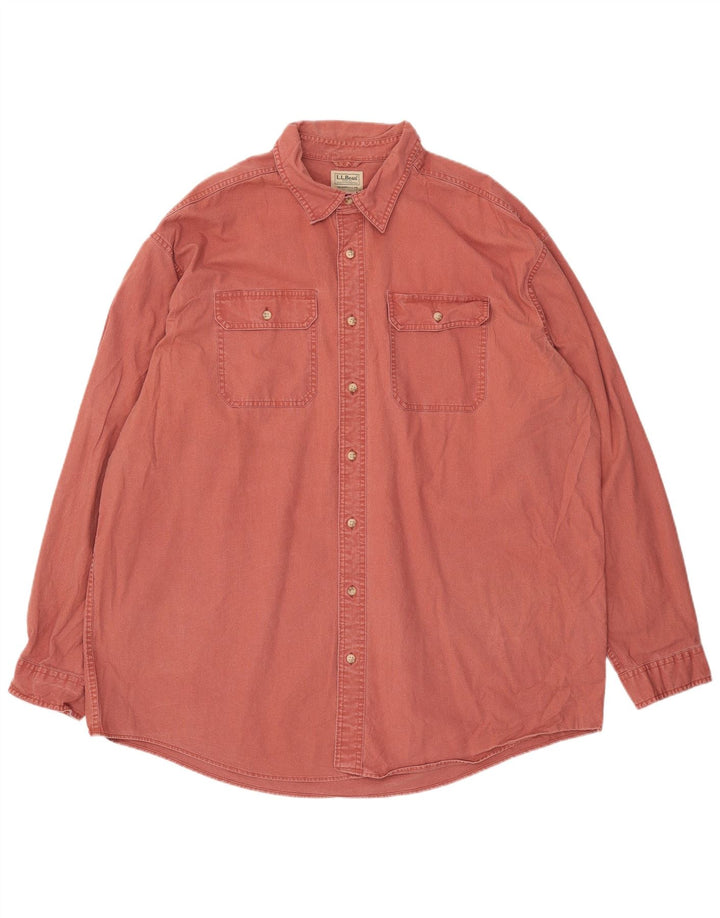 Camisa masculina alta tradicional L.L.BEAN 2XL algodão vermelho