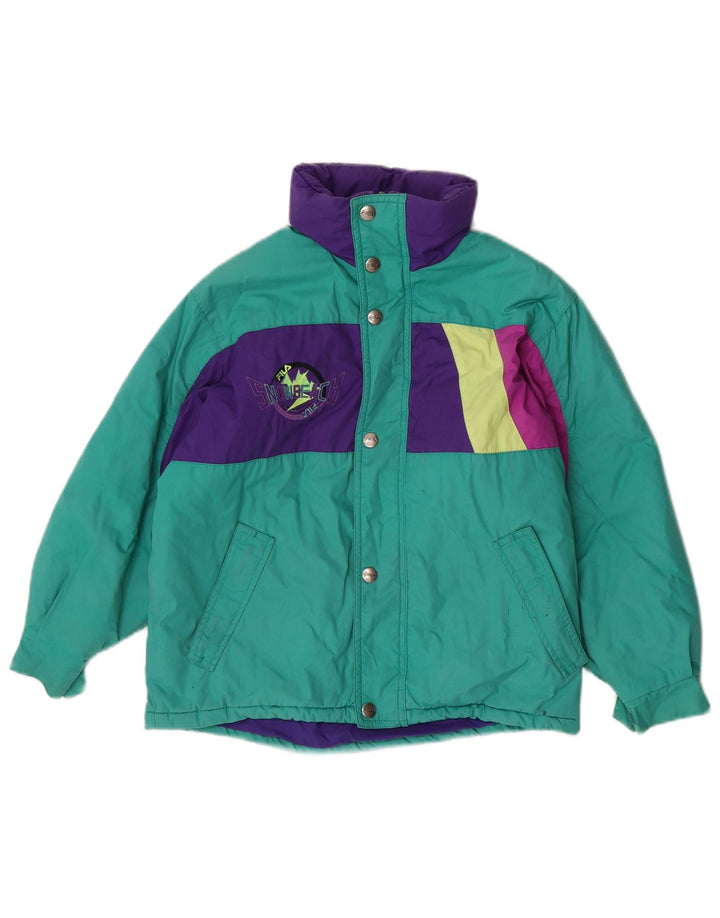 Jaqueta acolchoada com capuz gráfico Fila Boys 9-10 anos verde colorblock