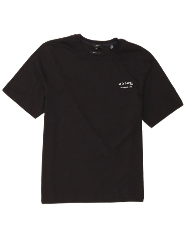 Camiseta masculina Ted Baker de ajuste regular tamanho superior 4 grande algodão preto